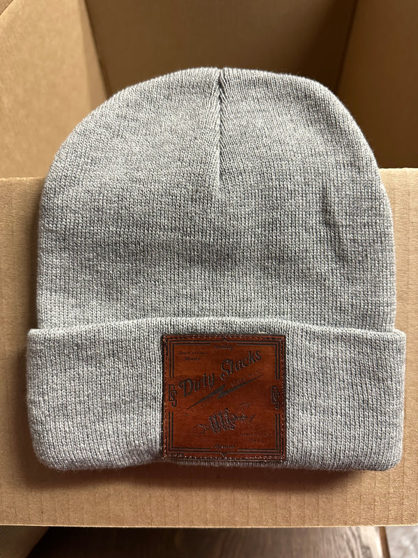 Leather square beanie brown