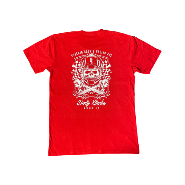 Stackin Cash Haulin Ass Death Racer Tee Red