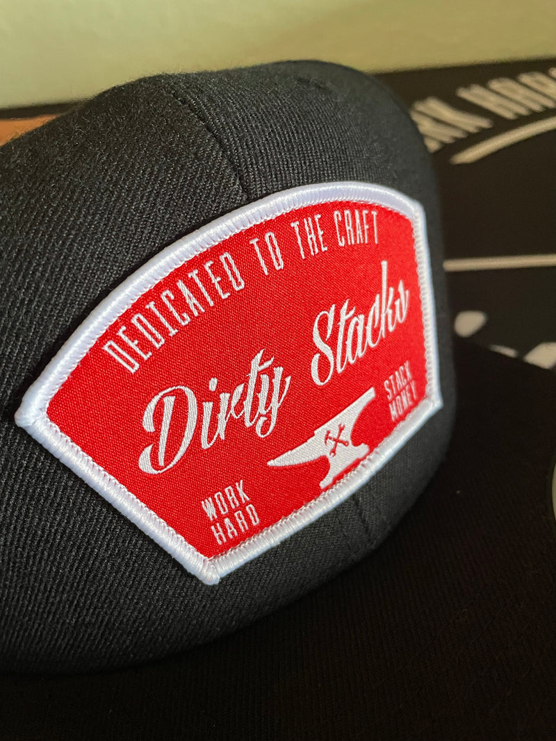 Dirty Stacks “Anvil” SnapBack Red/White