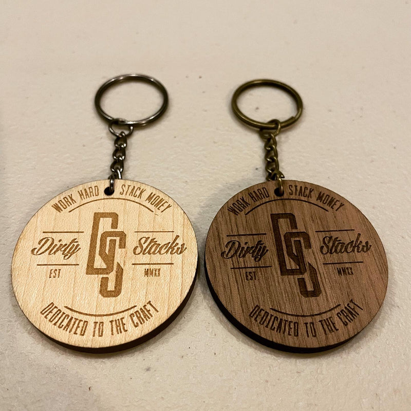 Dirty Stacks Maple/Walnut Keychains